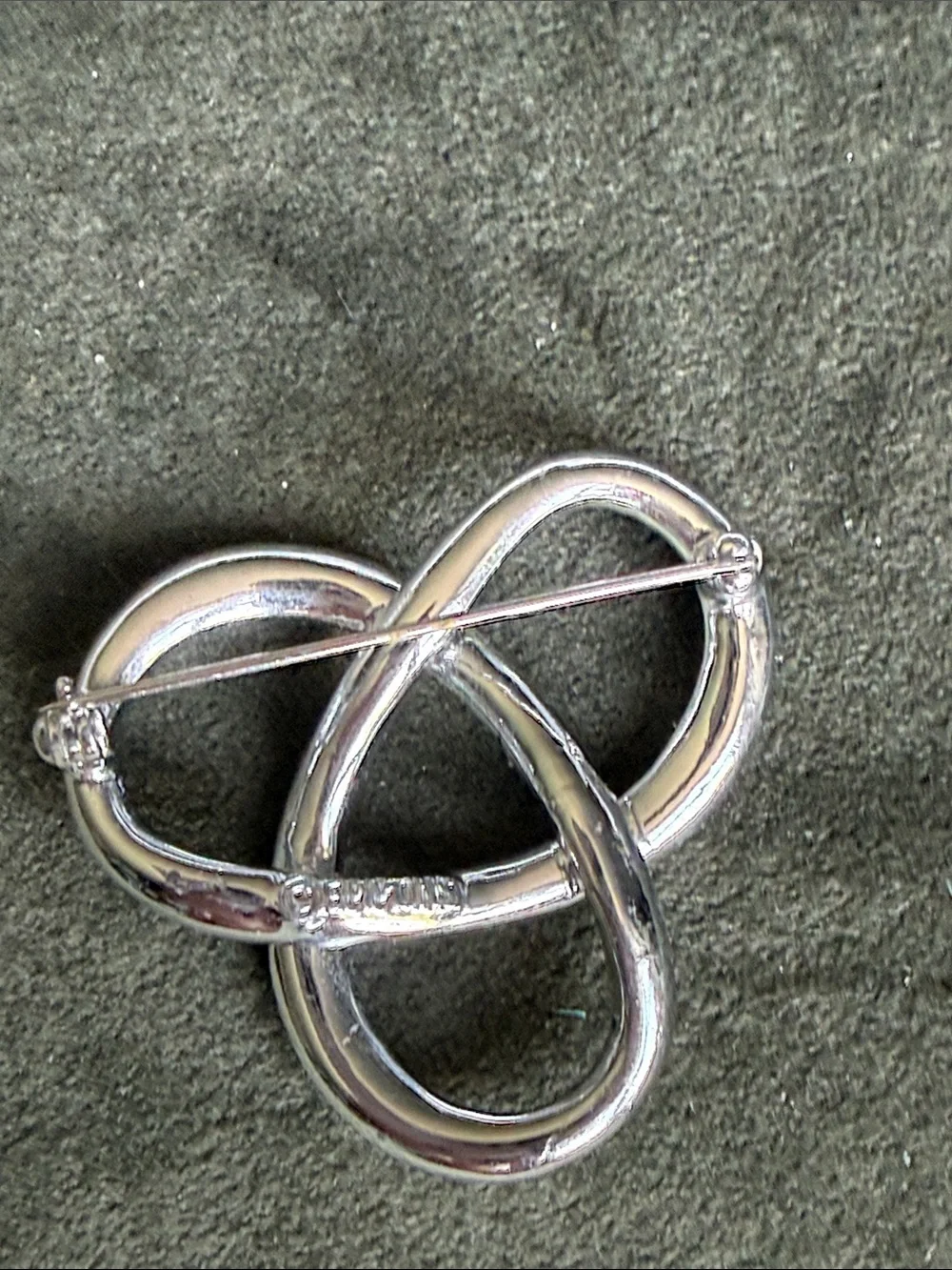 Vintage Mid Century Celtic Knot Silver Celtic Loop Brooch by Emmons